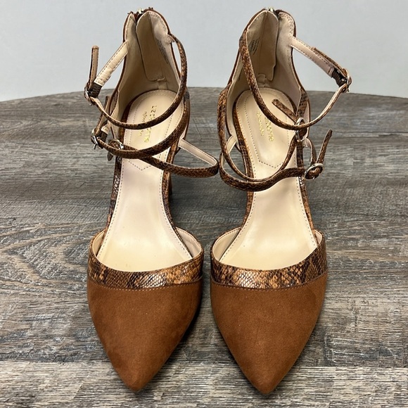 Liz Claiborne HEIDI Pointed Toe Ankle Strap Heels Size 9.5 - Picture 2 of 8